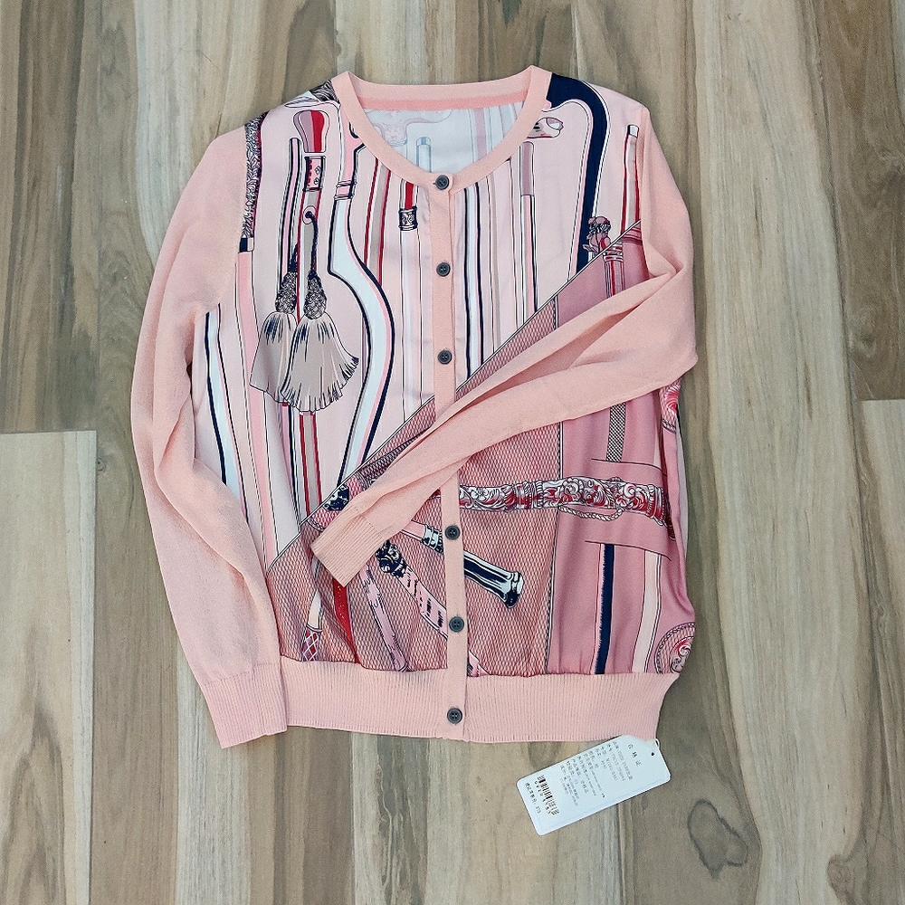 Pink graphic cadigan